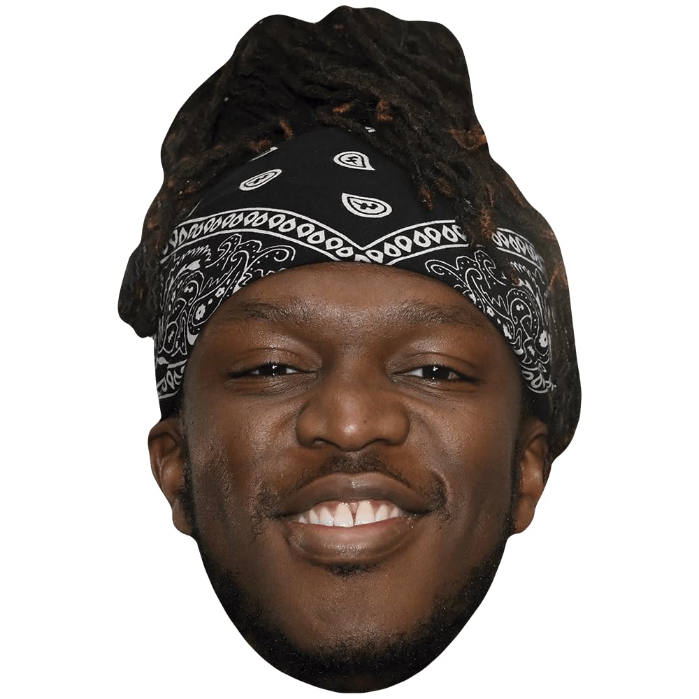 KSI (Smile) Celebrity Mask, Flat Card Face, Fancy Dress Mask