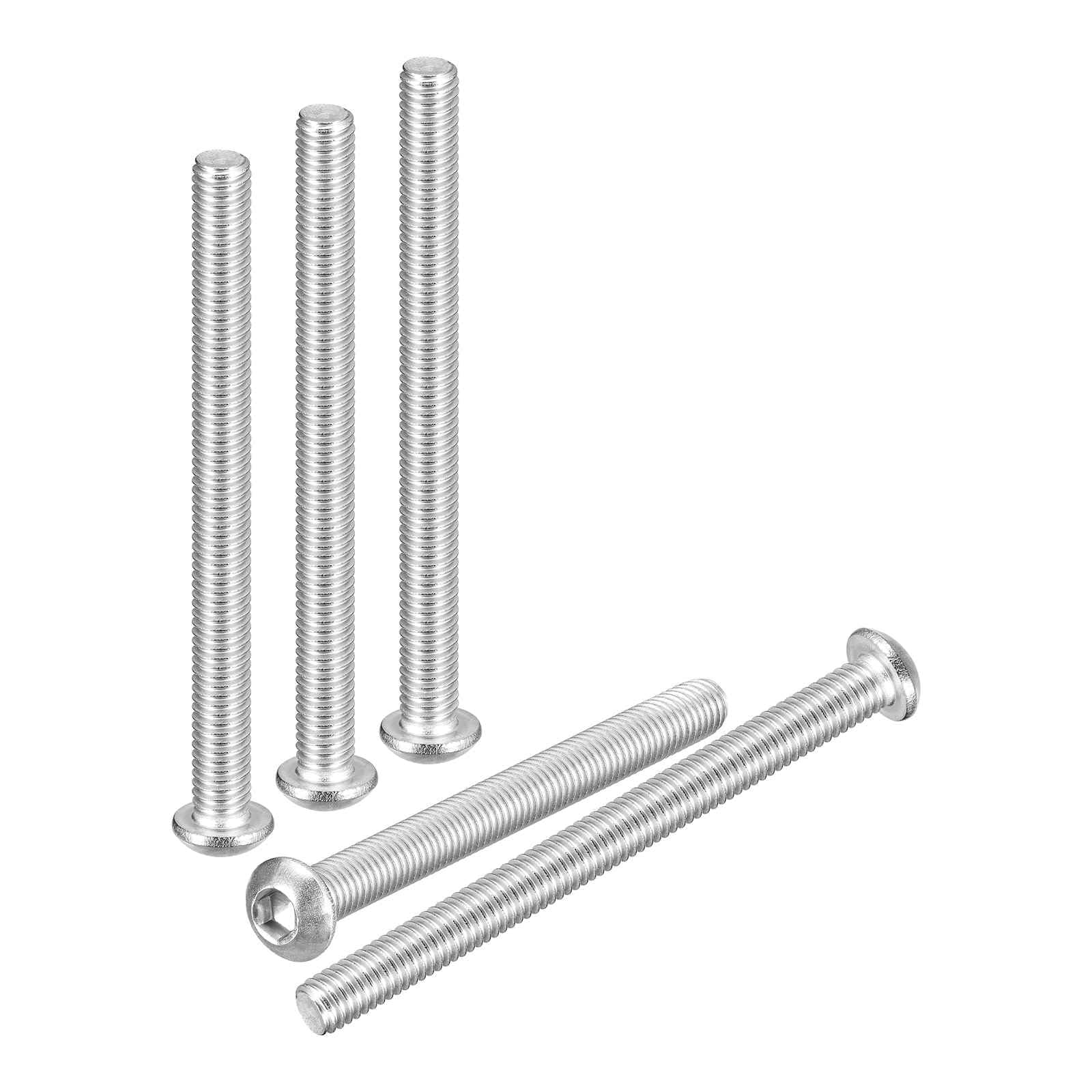 DTGN M6-1x75mm Button Head Socket Cap Screws - 20Pack - Good for Road Bicycle, Mountain Bike, Auto, Motorcycle - 304 Stainless Steel Whitewashed - Hex Socket Drive Fasteners