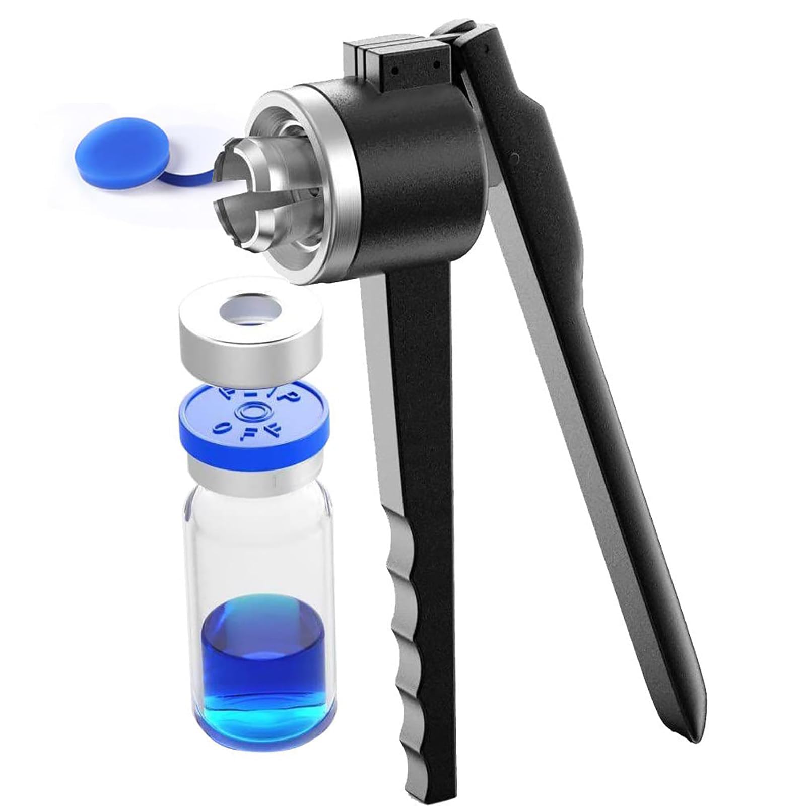 Herramienta de prensa de vial de acero inoxidable 8-32mm, tapadora manual para tapas de aluminio, sellador compacto para la preparación de muestras de laboratorio, diseño eficiente y duradero, mango d
