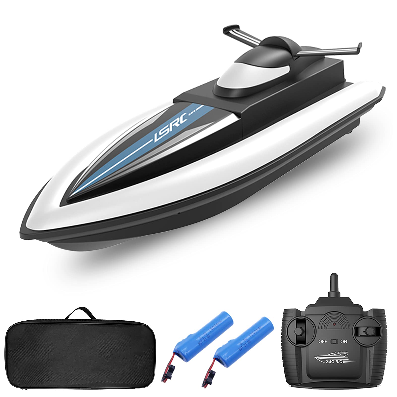 LSRC RC Boat Remote Control Boat Race Boat 2.4GHz Waterproof Toy for Lake Pool Sea Gift for Kids Boys Girls