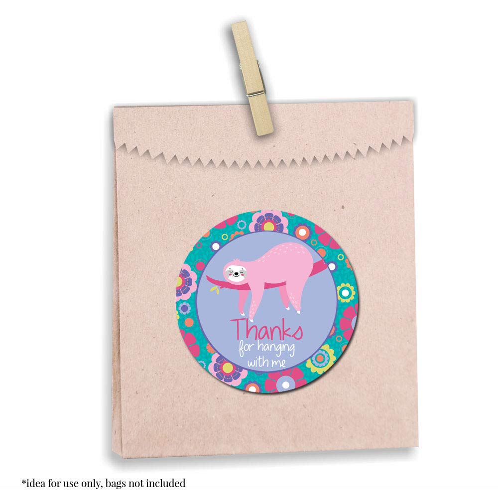 Sleepy Sloth Valentine's Day Stickers - 40 Count, 2" Circle Labels For Classroom Cards, Party Favors & Gifts - View #5