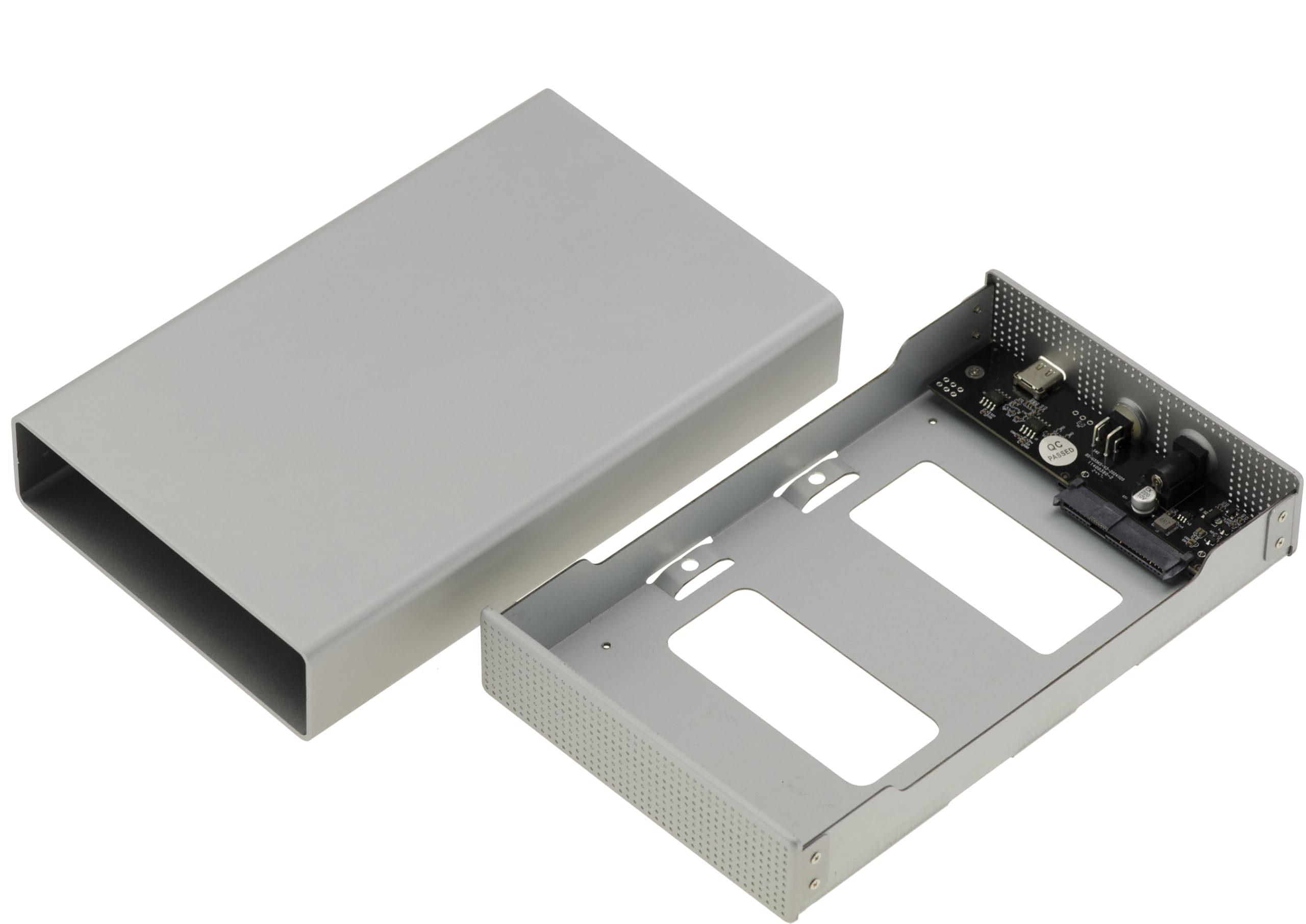 KALEA-INFORMATIQUE Custodia in metallo per disco SAS 2,5 o 3,5 con connettore SFF-8482, collegamento USB3.2 Gen 2x1 10G e alimentazione 12V 3A