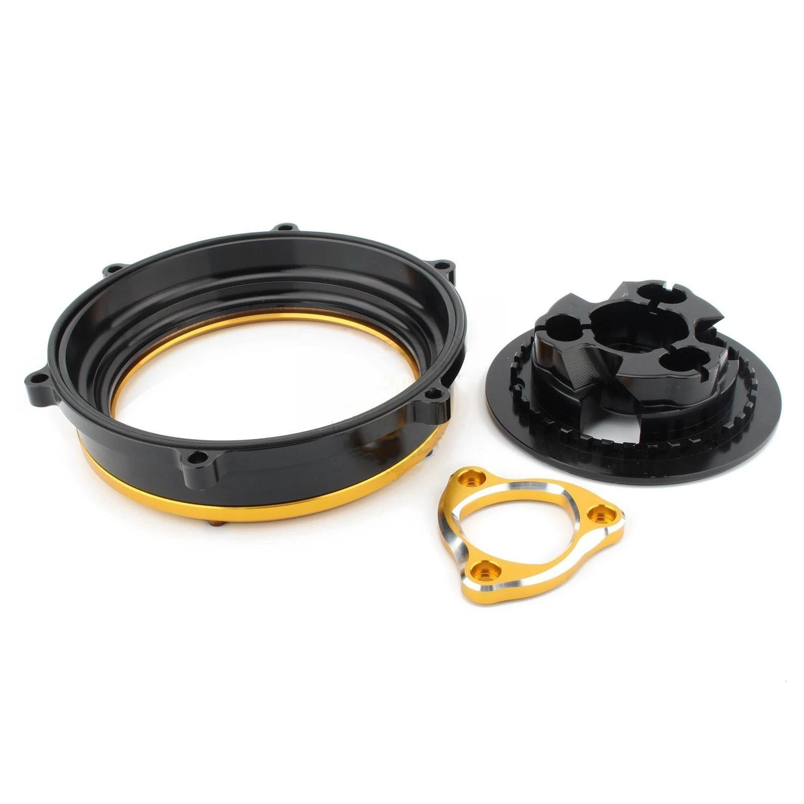 Accesorios Motocicletas Protector De Retén Muelle para Tapa Embrague, Motor Competición, para Ducati para Panigale V4 2018-2023, Kit Placa Presión(Black Yellow)