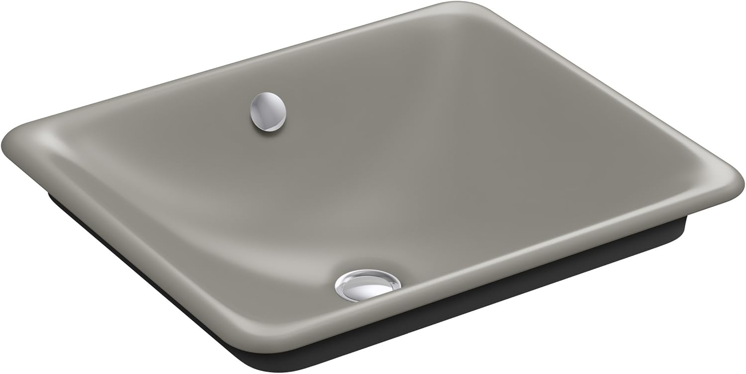 KOHLER 5400-P5-7 Iron Plains Wading Pool Bathroom Sink, Black