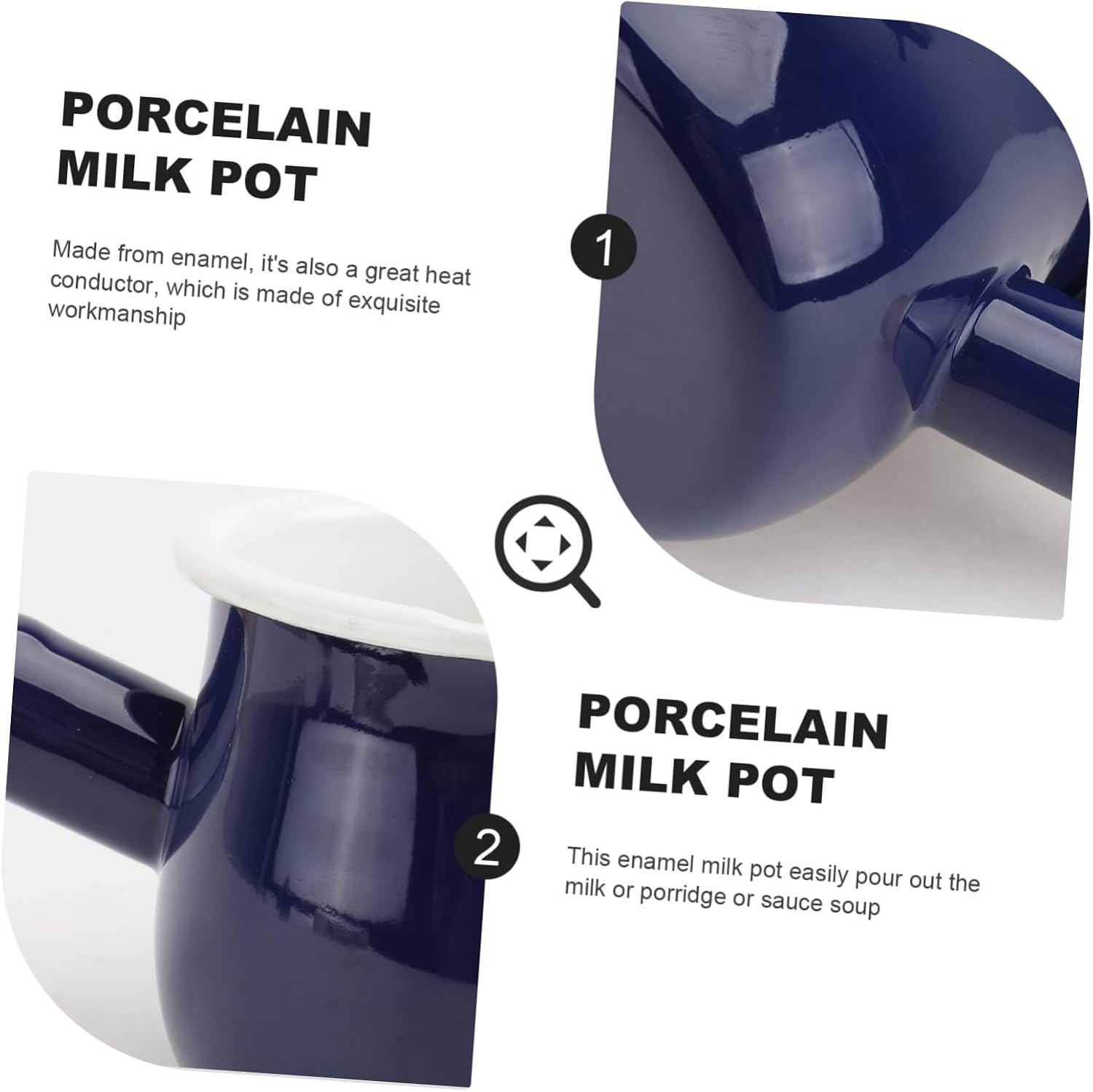 Nonstick Enamel Milk Pan Small Butter Warmer Pot for Cooking Noodles Random Color