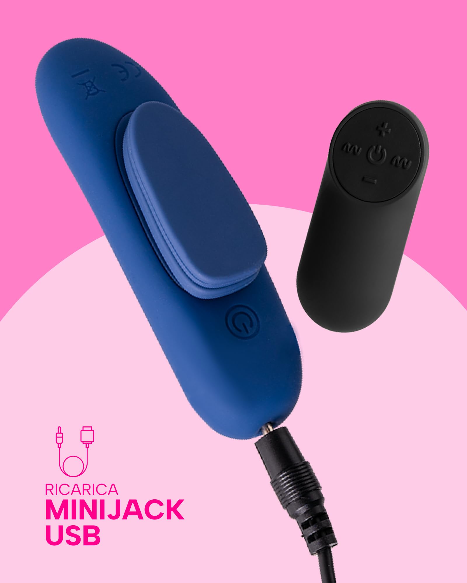 MySecretCase Stimolatore Clitoride Femminile con Comando a Distanza fino a 10m Mutandine Vibranti Ovetto Vibrante 7 Modalità di Vibrazioni e 4 Intensità Vibratoreper Donna Piccolo Impermeabile Blu