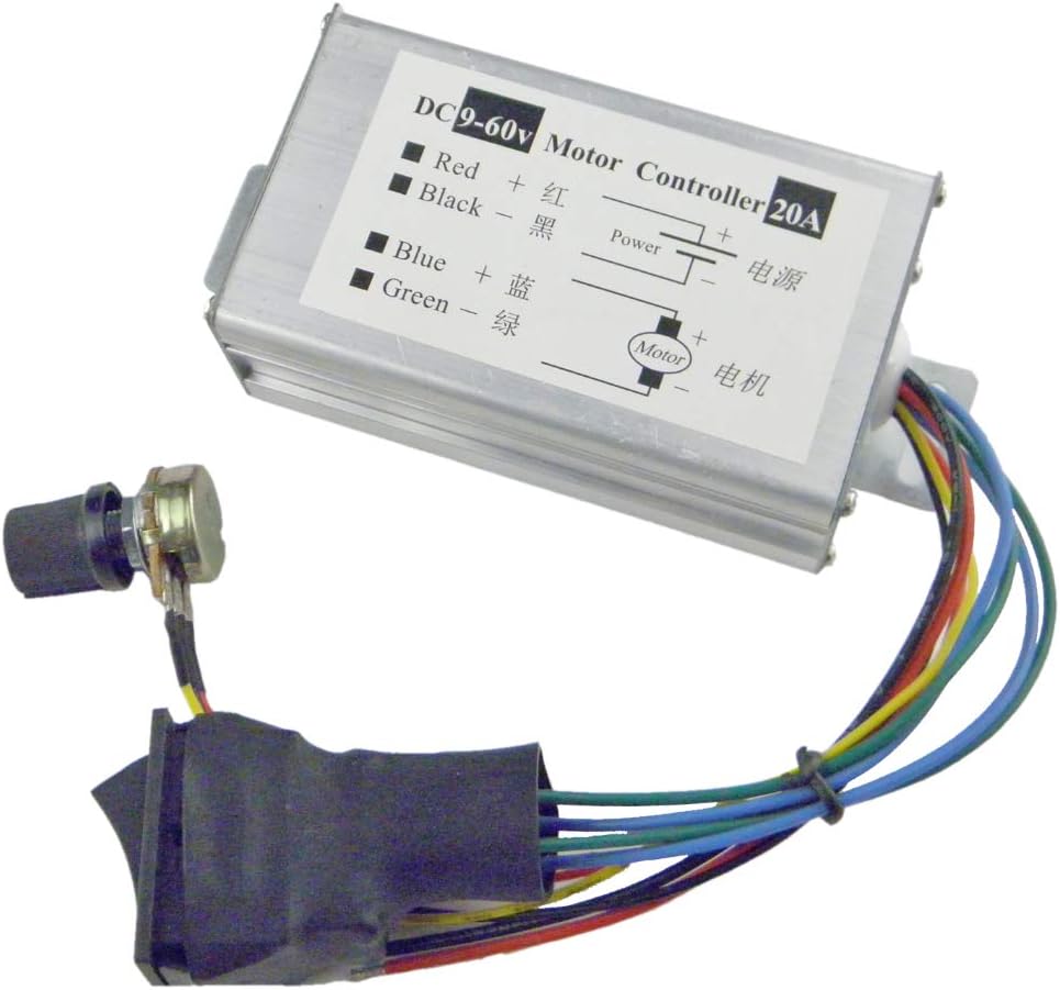 CHANCS PWM Speed Controller DC 10V-60V 20A with Adjustable Driver Switch Motor Control Module