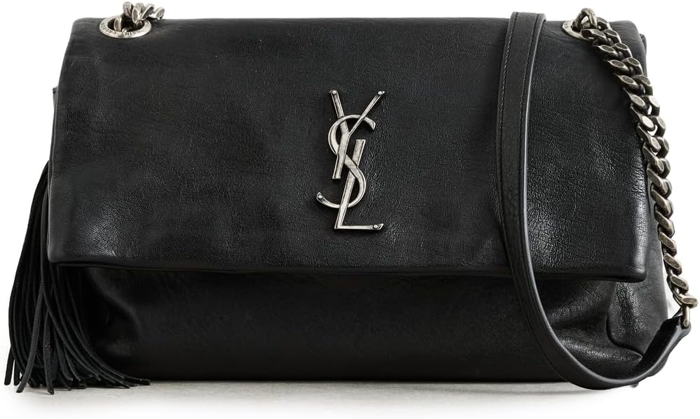 WHAT GOES AROUND COMES AROUND Women's Pre-Loved YSL Black Leather West Hollywood Shoulder Bag