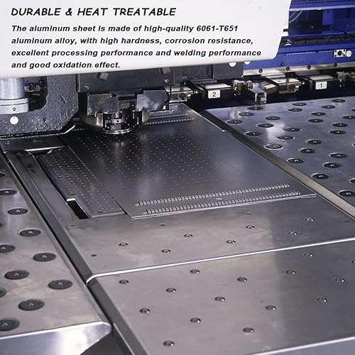 Miniatura 6 de Paquete de 2 chapas de aluminio 6061 T651 de 8 x 8 x 116 pulgadas (0.06 pulgadas), placa de aluminio plana lisa cubierta con película protectora,