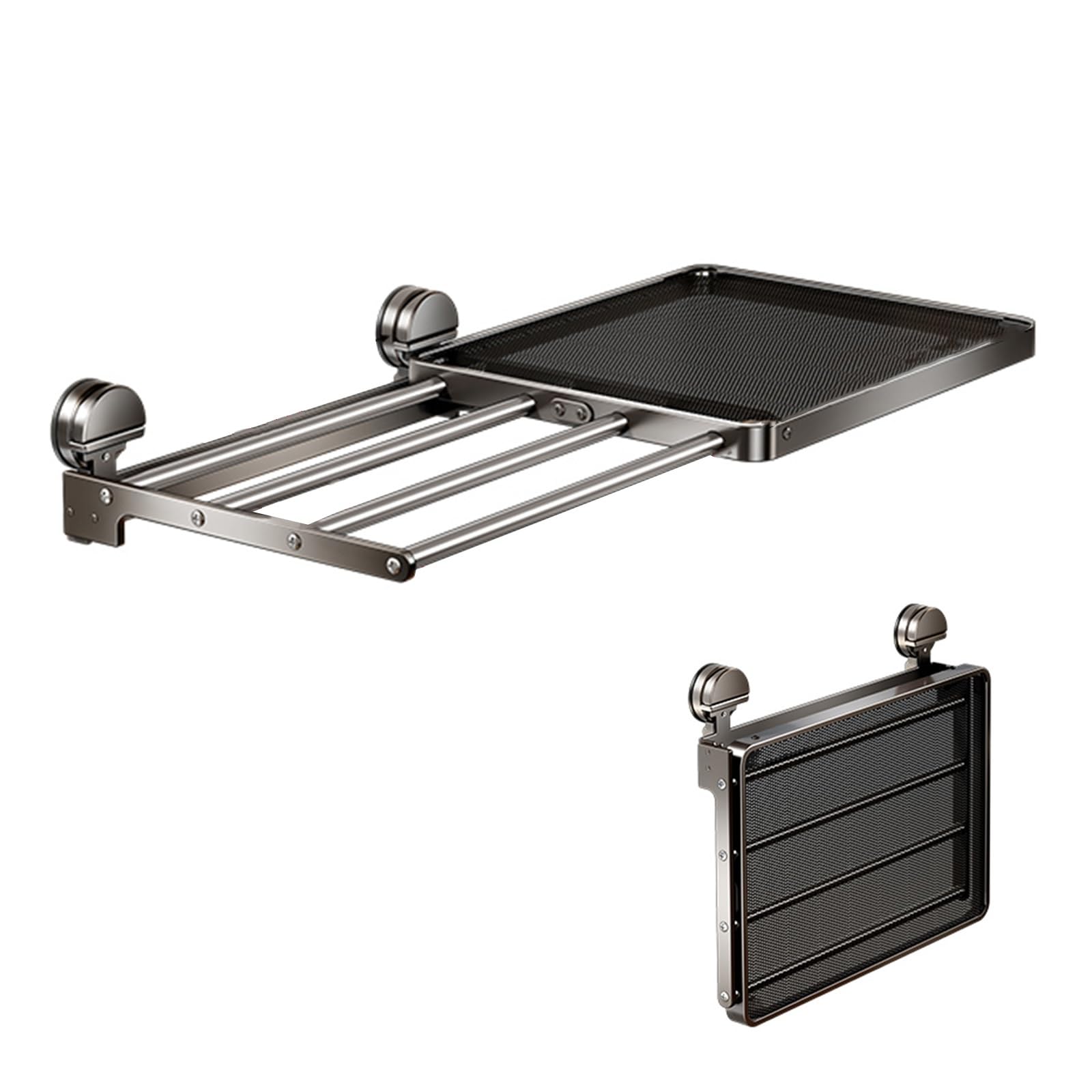 Balkonwäschetrockner Ausziehbar Wäschehänger, Wand Kleiderständer Klappbar, Expandierbare Länge, Schnelles Wäschetrocknen, Für Badezimmer, Balkon, Schlafzimmer, Wäscheständer Wandmontage Mit Saugnapf(