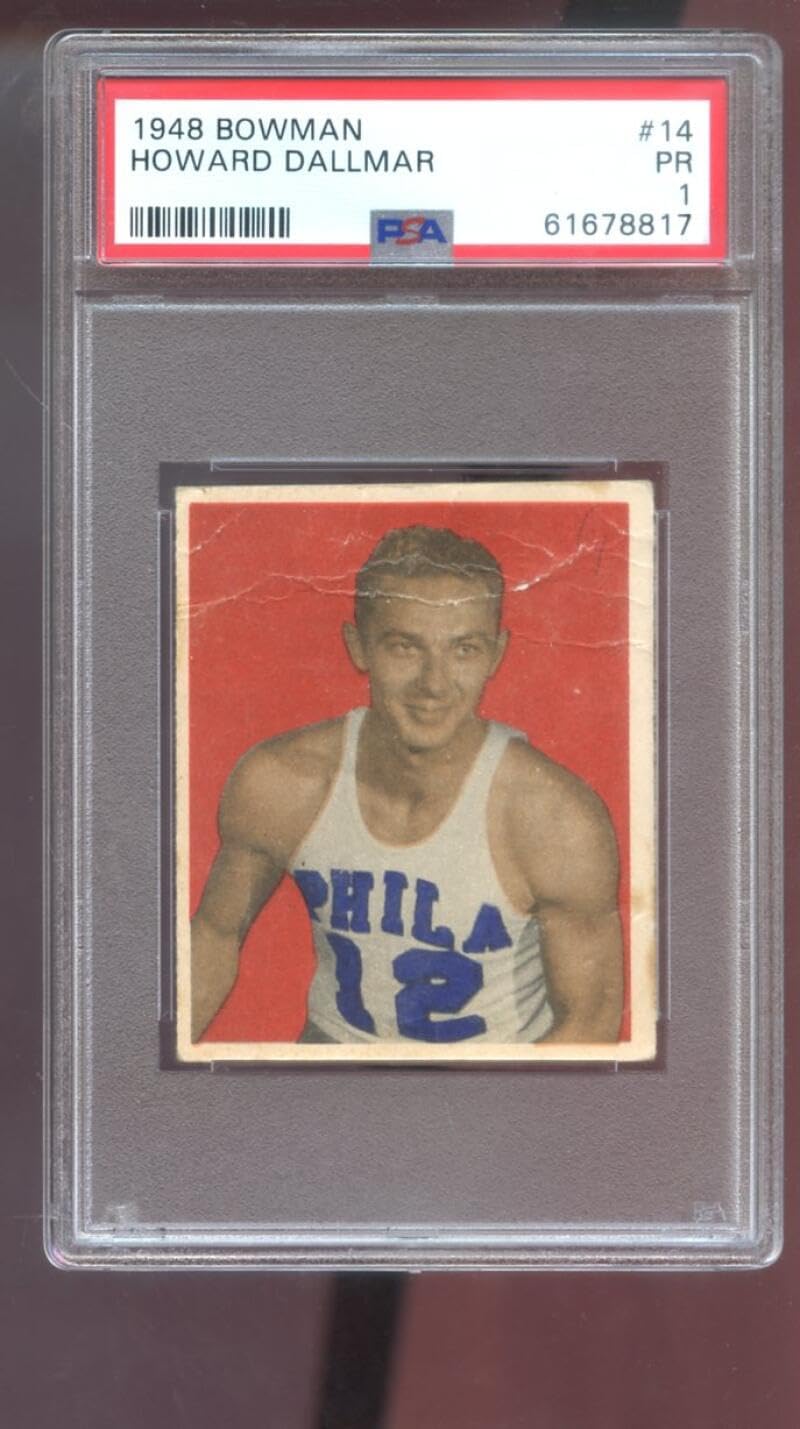 1948 Bowman #14 Howard Dallmar ROOKIE RC PSA 1 Graded Basketball Card 48 Philadelphia Warriors
