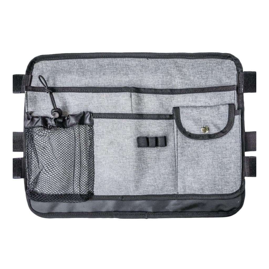 Borsa impermeabile del sacchetto del bracciolo laterale della sedia a rotelle per gli accessori della scatola della pillola della tazza, nero, 32 x 18 cm