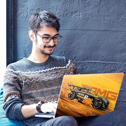 Image of PIXELARTZ Full Body Laptop Skins Sticker Laminated HD Quality Vinyl fits Upto 15.6 inches Compatible with Dell, Lenovo, Acer, HP, Asus -Self-Adhesive (AMG GT)