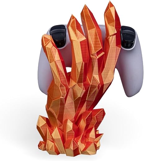 Unique Crystal Game Controller Holder Stand, Decorative Desktop Display Stand for Wireless Gamepads, Gaming Desk Organizer