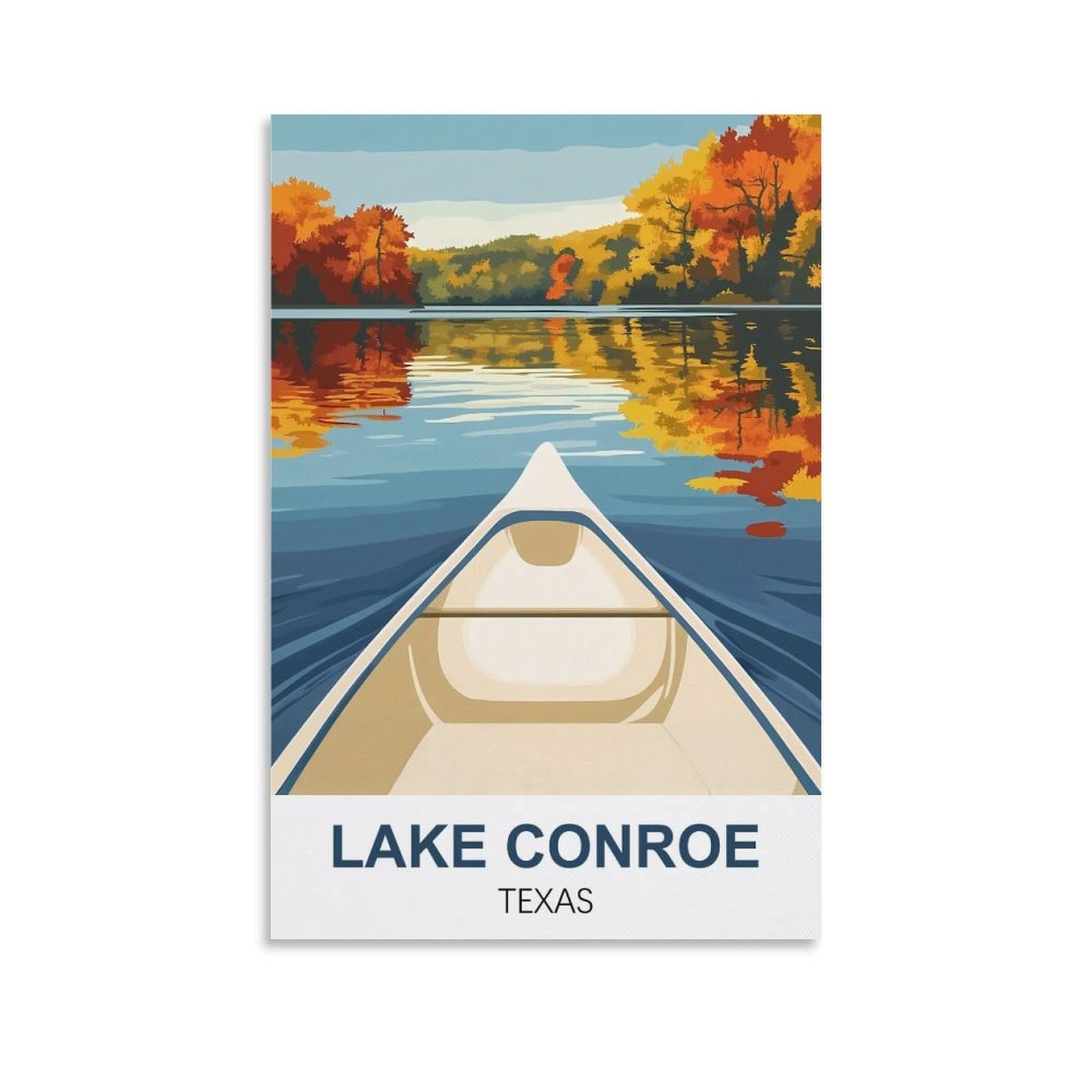 EZMLFA 5D Diamond Painting Kits for Adults,Lake Conroe Texas,for Adults Beginners of All Ages, Round Full Drill Arts and Crafts Gems Home Wall Decor 40x40cm