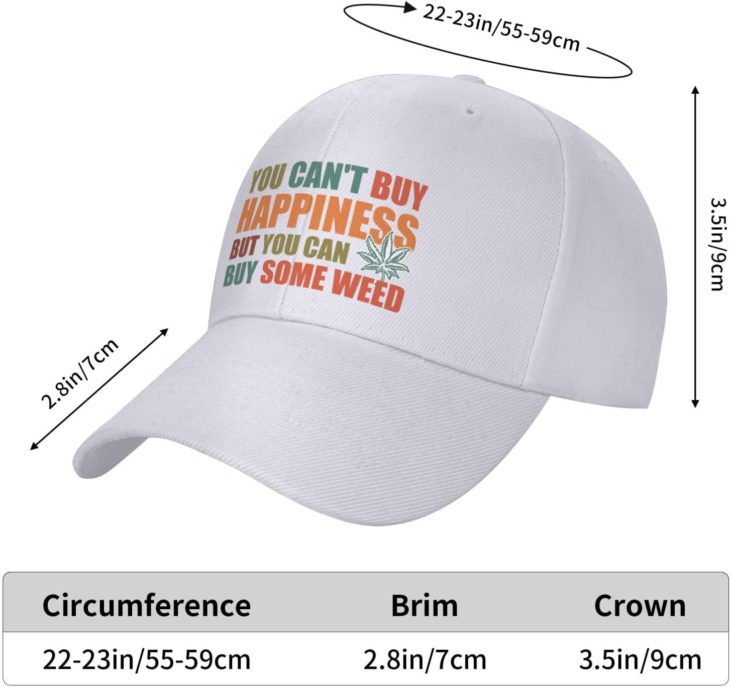 Aesthetic Baseball Cap You Can'T Buy Happiness But Can Some Weed Casquette image 4
