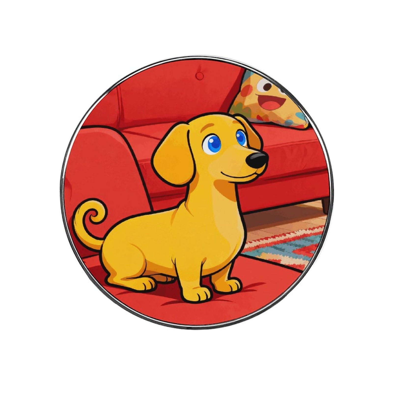 Dachshund Customizable Refrigerator Magnets, Strong Magnetic Fridge Stickers, Funny Round Decorative Fridge Magnets for Home Kitchen, Whiteboard, Locker, and Office