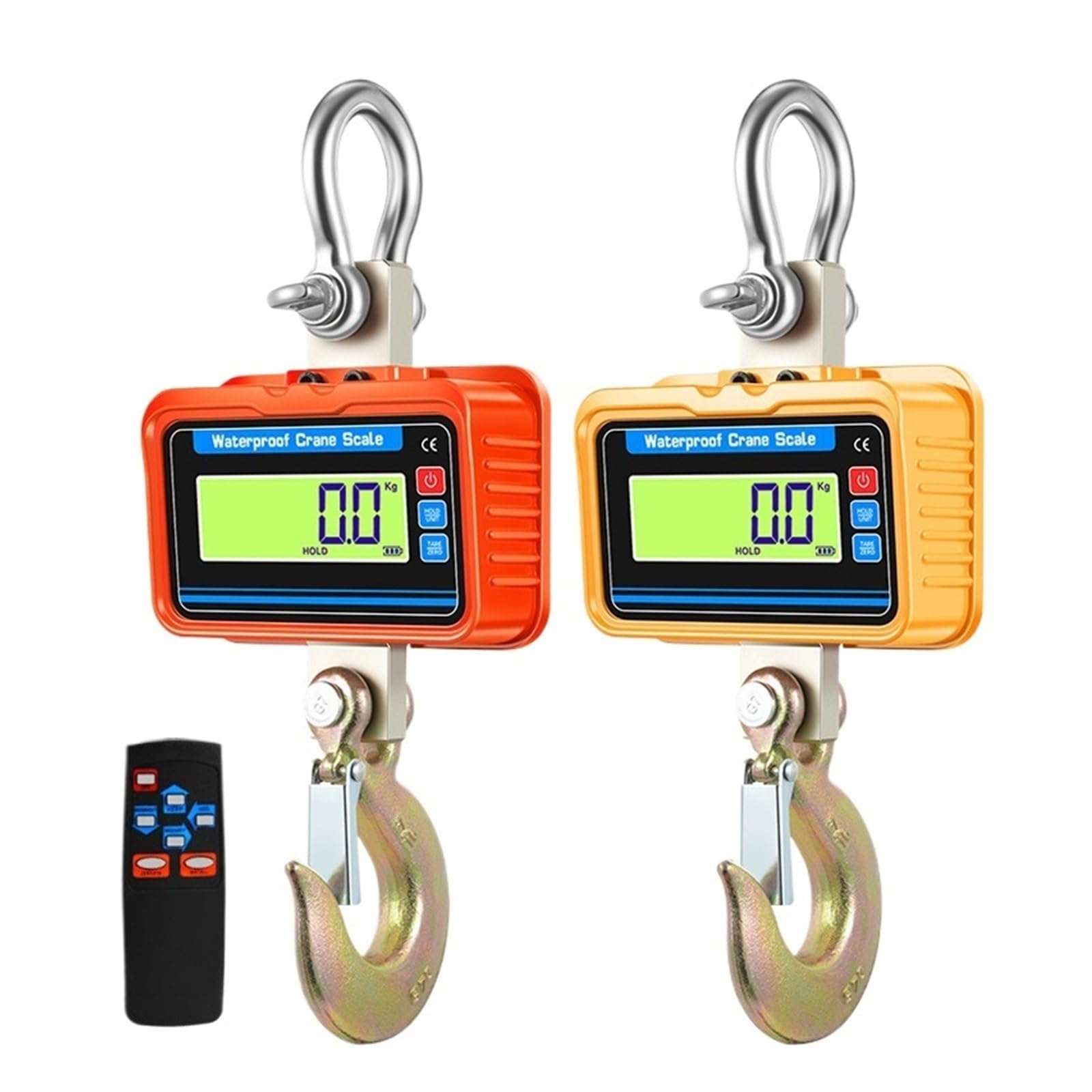 Bilancia sospesa Digitale, Bilancia Elettronica for Gru Resistente 1T/2T/3T 1000kg/2000kg/3000kg Bilancia sospesa Industriale Bilancia a Gancio Digitale con Telecomando(1000kg LED Yellow)