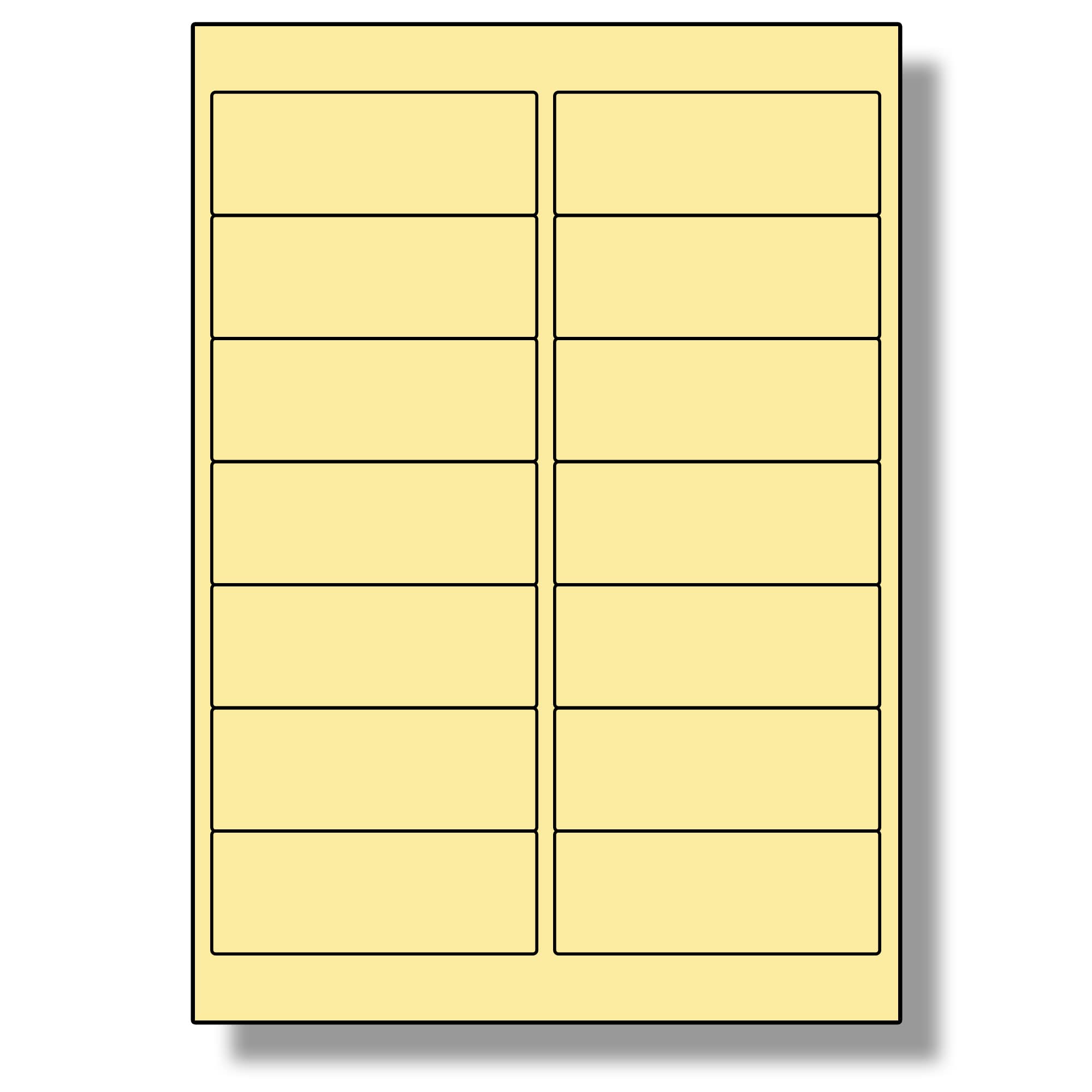 Label Planet® 14 Per Sheet, 25 Sheets (350 Cream Labels). Coloured Paper Labels with Rounded Corners 99.1 x 38.1mm, LP14/99 C. — image 1