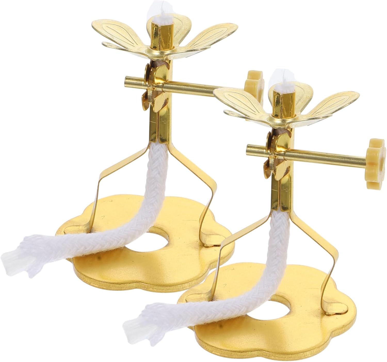 Levemolo 8pcs Butter Lamp Wick Holder Decorative Home Wick Stand for Buddhist Supplies Elegant Oil Lamp Base for Pooja and Home Decoration