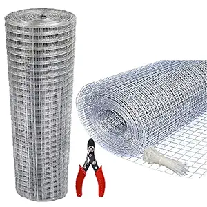 SAI PRASEEDA Welding Wire Garden Fencing Iron net with 18 Guage Anti Bird 3feet/30feet Netting Uv Stablized with 6 Months Guarantee Free 1 Cutter,100 PVC Wire Tags