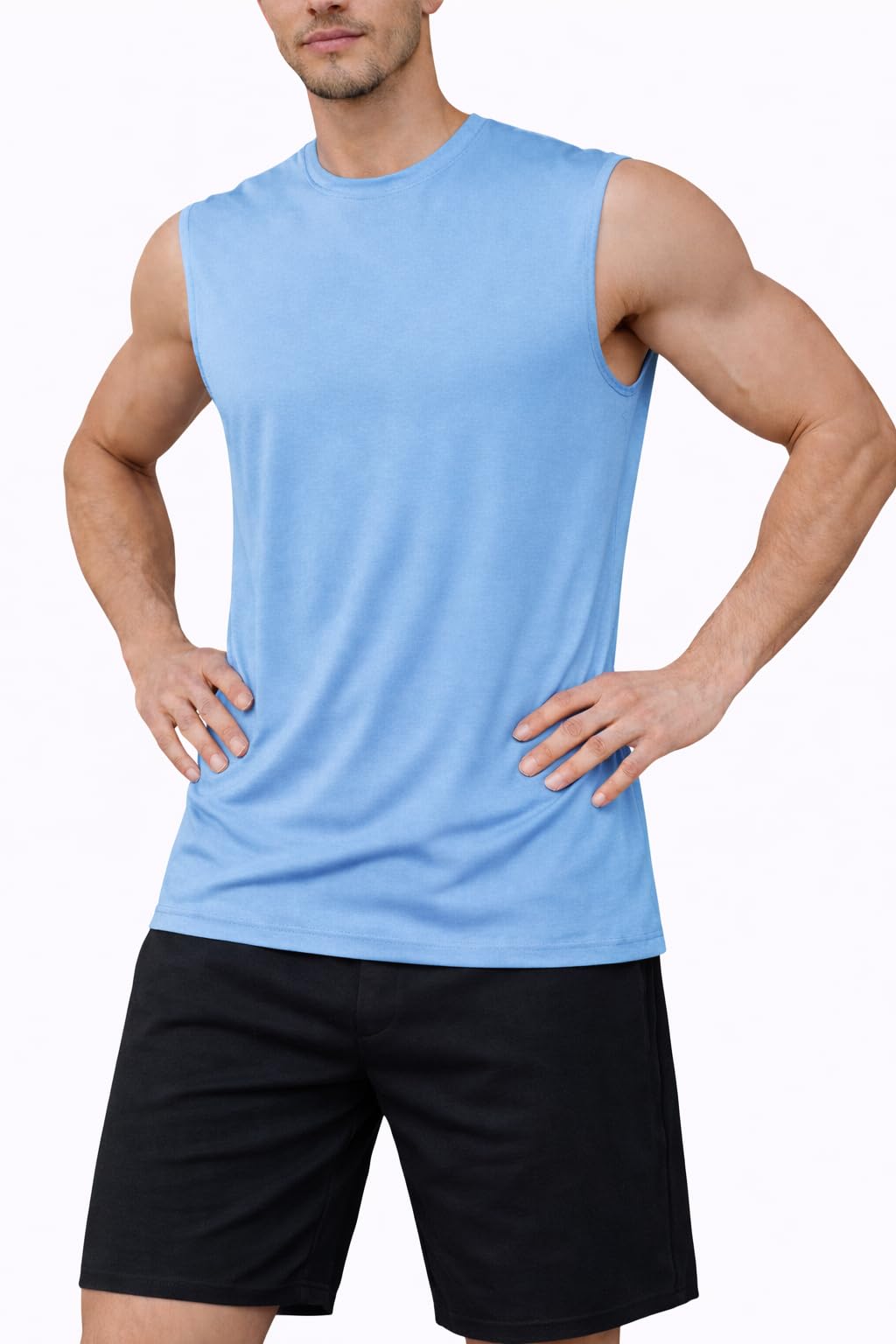 Men’s Sleeveless Tank Top | Round Neck Polycotton Vest for Gym, Workout, Running & Casual Wear-picture-10