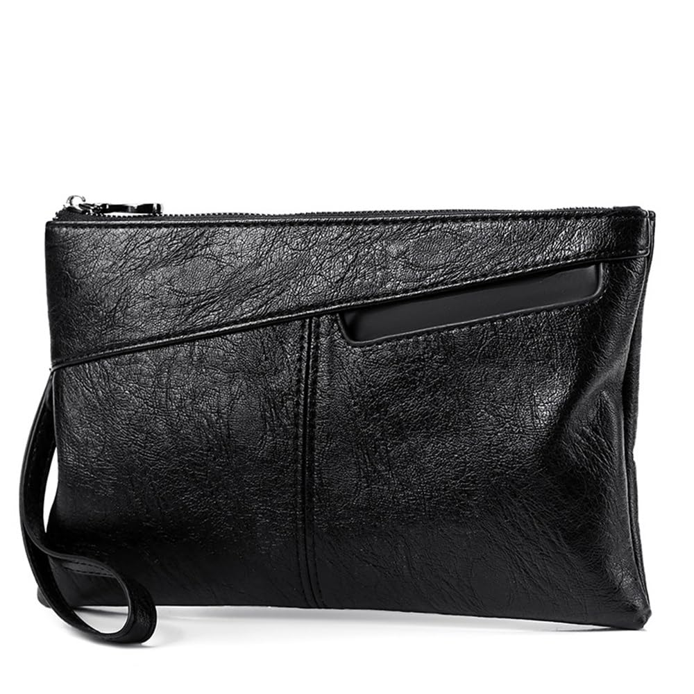 GALSOR Borsa da polso da uomo Pochette da uomo Pochette da uomo Pochette in pelle morbida di grande capacità