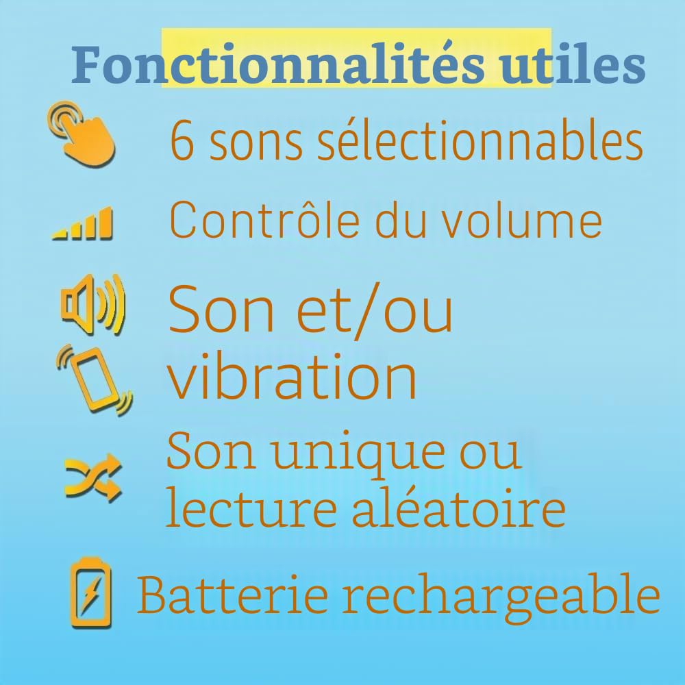 DryEasy Pro Babyphone sans fil avec détecteur amélioré, 6 sons sélectionnables, contrôle du volume, forte vibration et design compact pour surmonter l’énurésie nocturne