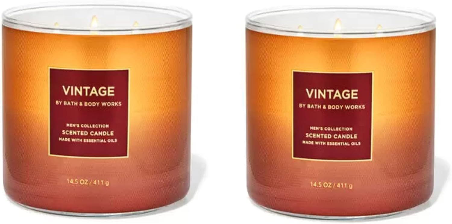Bath and Body Works 3 Wick Candle Set of 2 (Vintage), 14 5 ounce