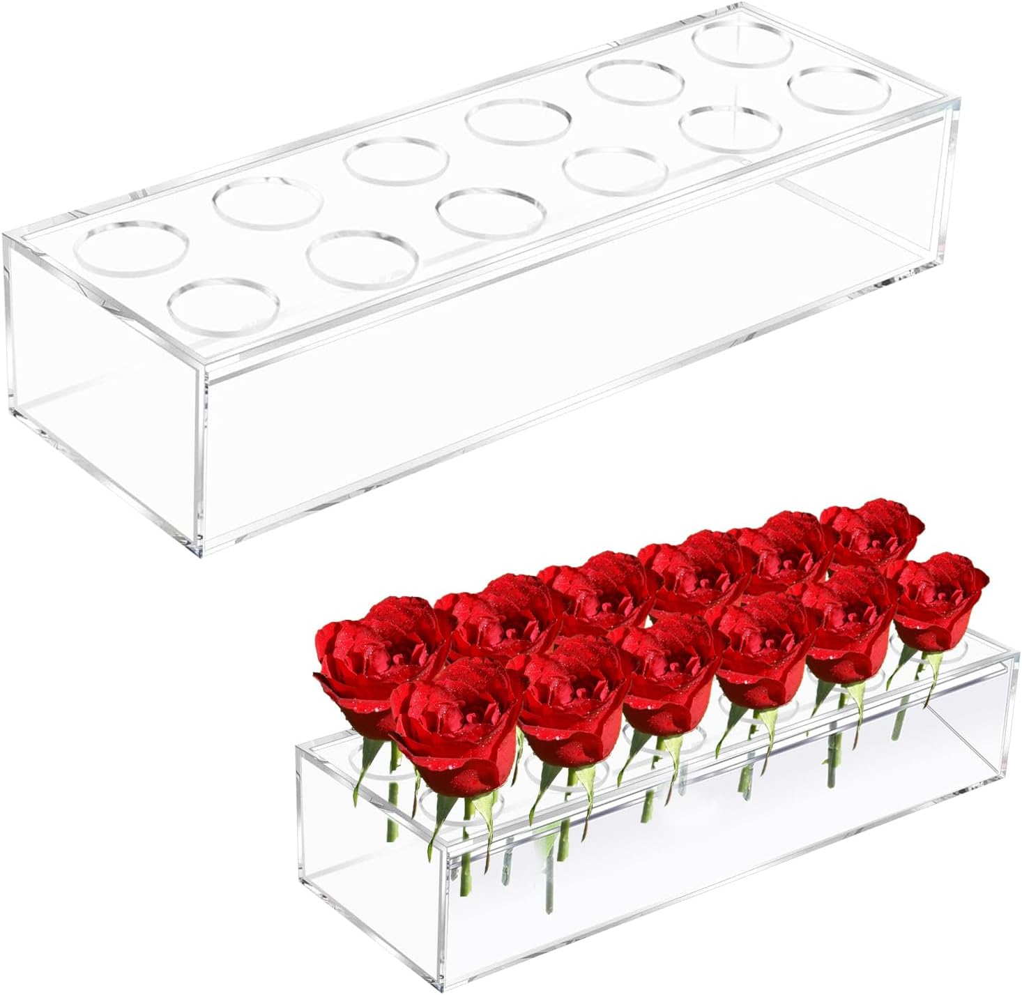 Acrylic Floral Centrepiece Vase,Clear Rectangular Floral Centerpiece