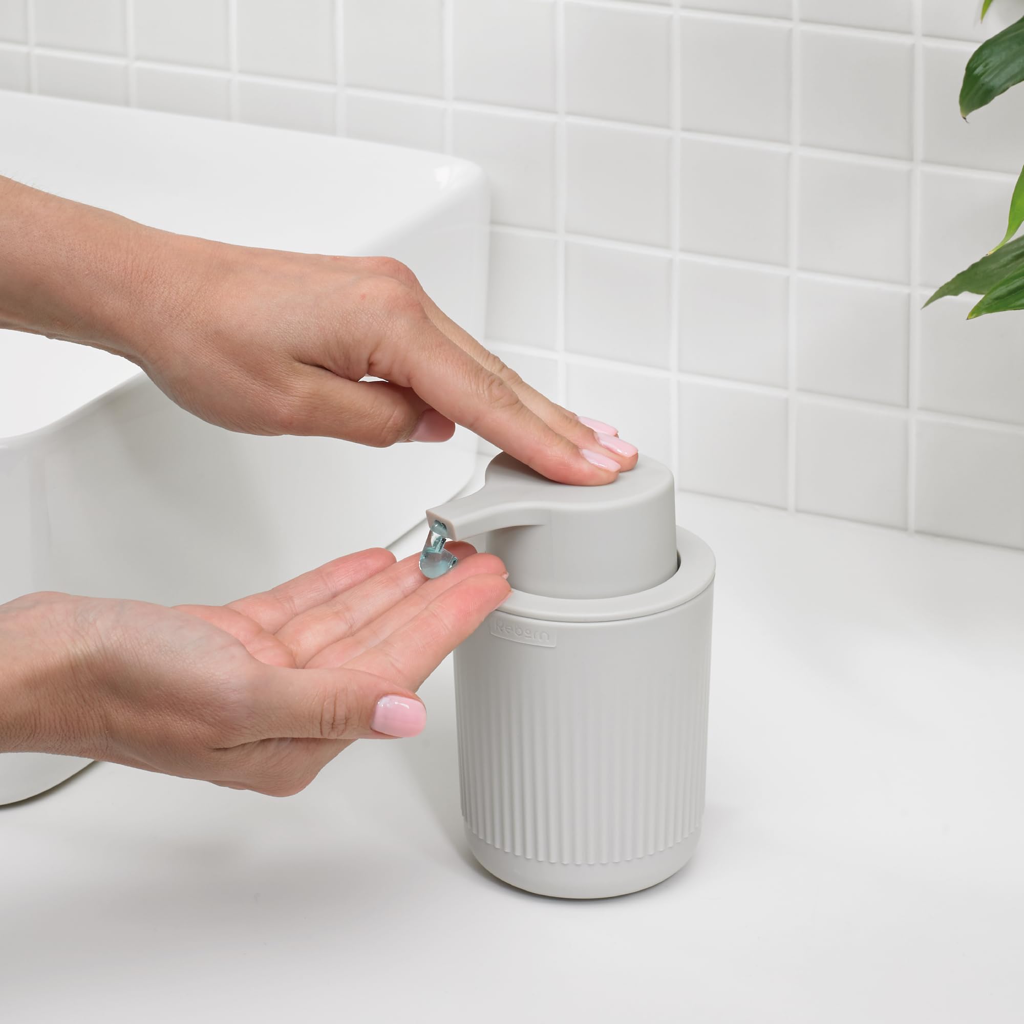 ReBorn Recycled Soap Dispenser, Bathroom Soap Pump, Easy to use One-handed Push Pump, Wide Base - Image 2