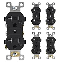 Vista 7 de ELEGRP Receptáculo dúplex con placa de pared, toma de pared eléctrica estándar de 20 A 125 V, resistente a manipulaciones TR y resistente a