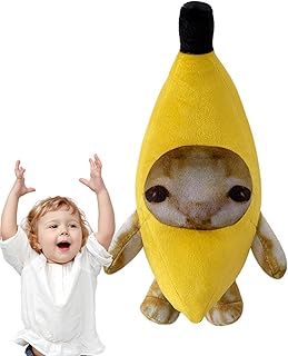 Cute Banana Cat Plush, Funny Banana Cat Plush Banana Stuffed Animals Toy, Soft Cat Meme Plush Stuffed Toy Banana Cat Plushie, Happy Cat Doll Stuffed Toy for Home Decoration, Children's Birthday Gifts