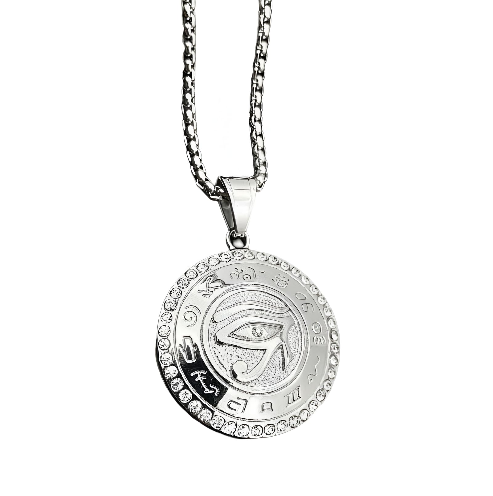 Collier Oeil de de Ra en argent 925 pendentif mixte punk rock