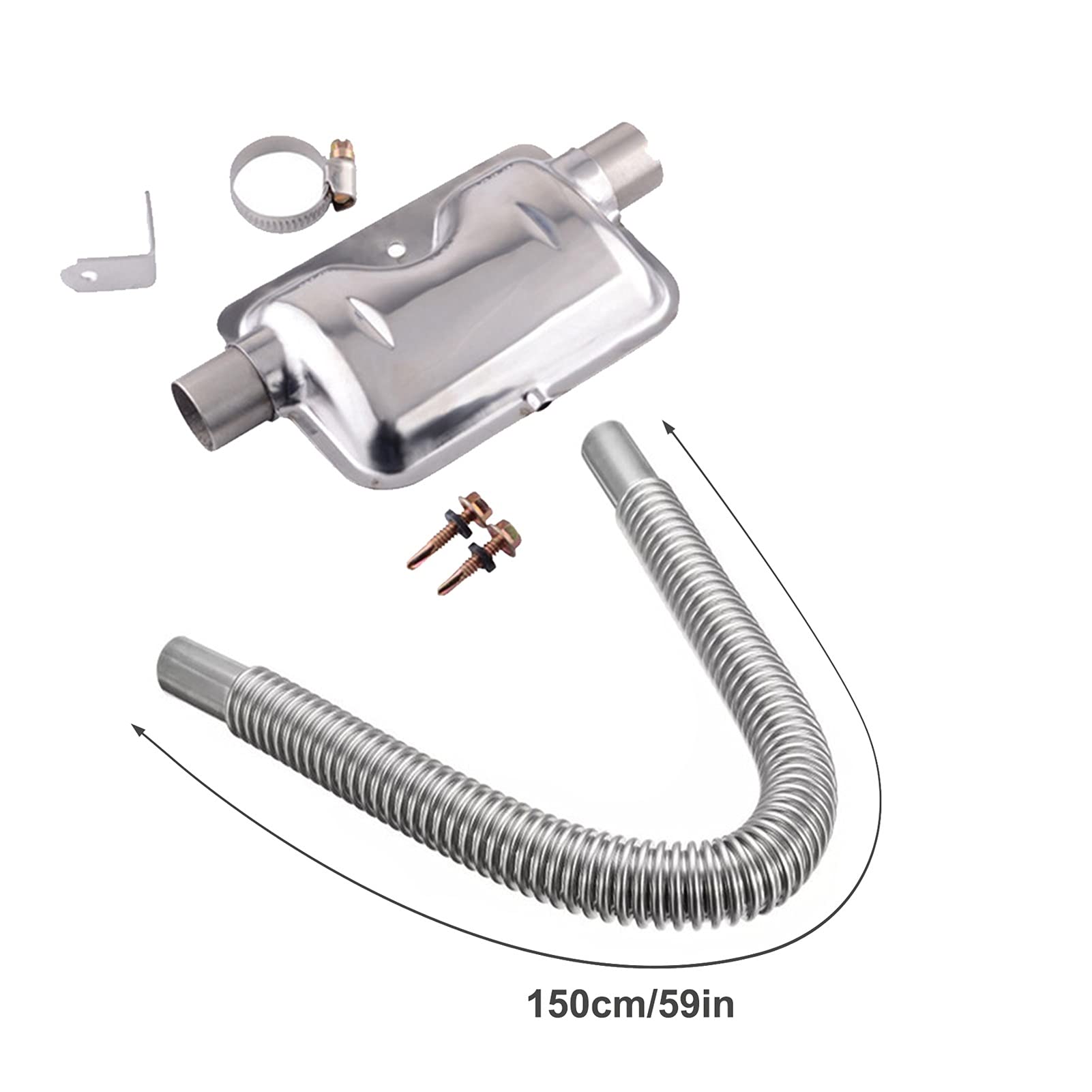 Ventilateur d'extraction de Ventilation 60/150/20 0CM Hauteur en Acier Inoxydable d'échappement de Silencieux air diesels Parking réservoir de Voiture Accessoires Débit d'air élevé(60cm)