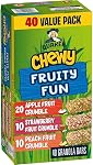 Quaker Chewy Fruity Fun Variety Pack (Apple Fruit Crumble, Strawberry Fruit Crumble, Peach Fruit Crumble) Granola Bars (40 bars x 24g)