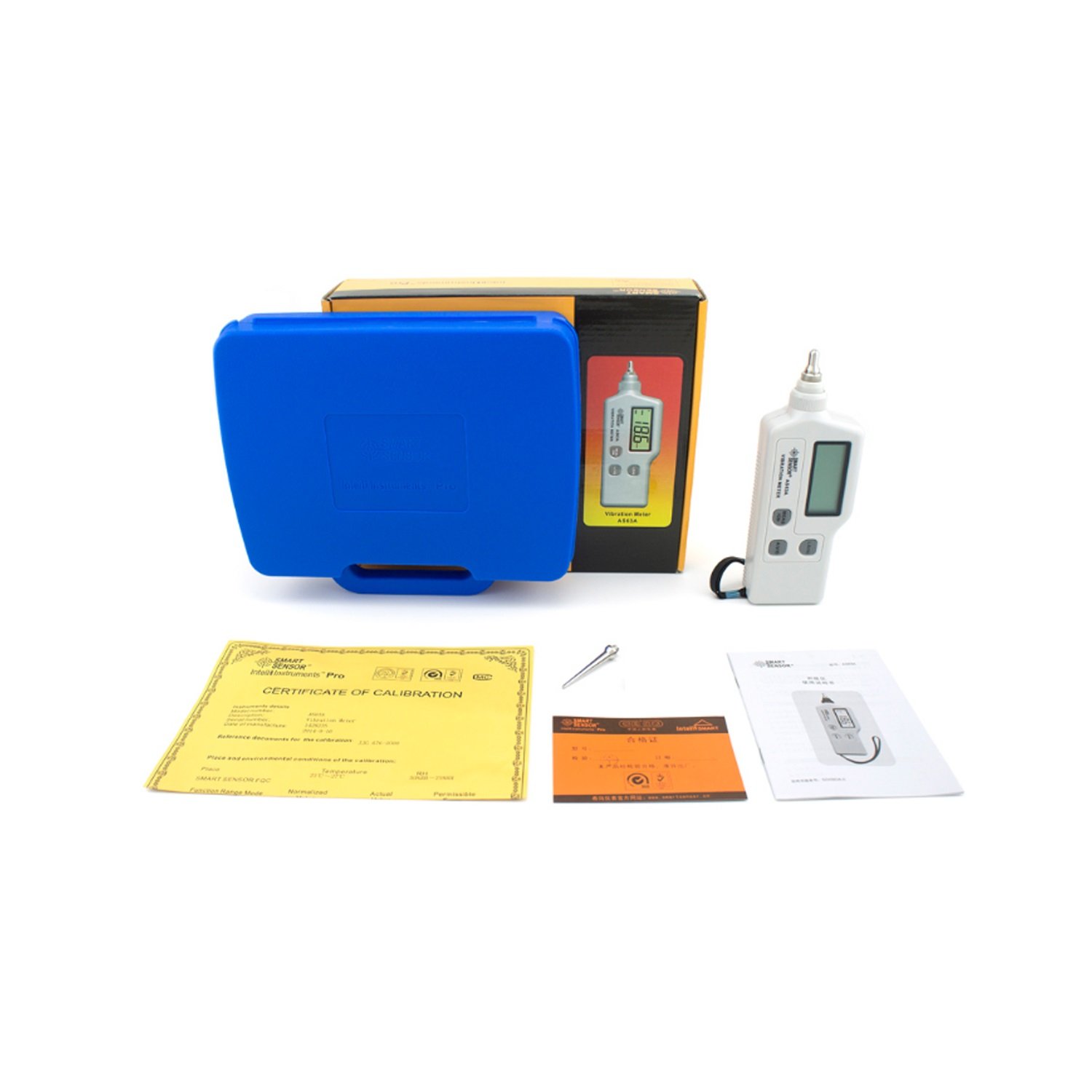 Analizador de vibraciones, Medidor de vibraciones portátil Analizador Detector mecánico digital fallas Vibración la pluma AS63A