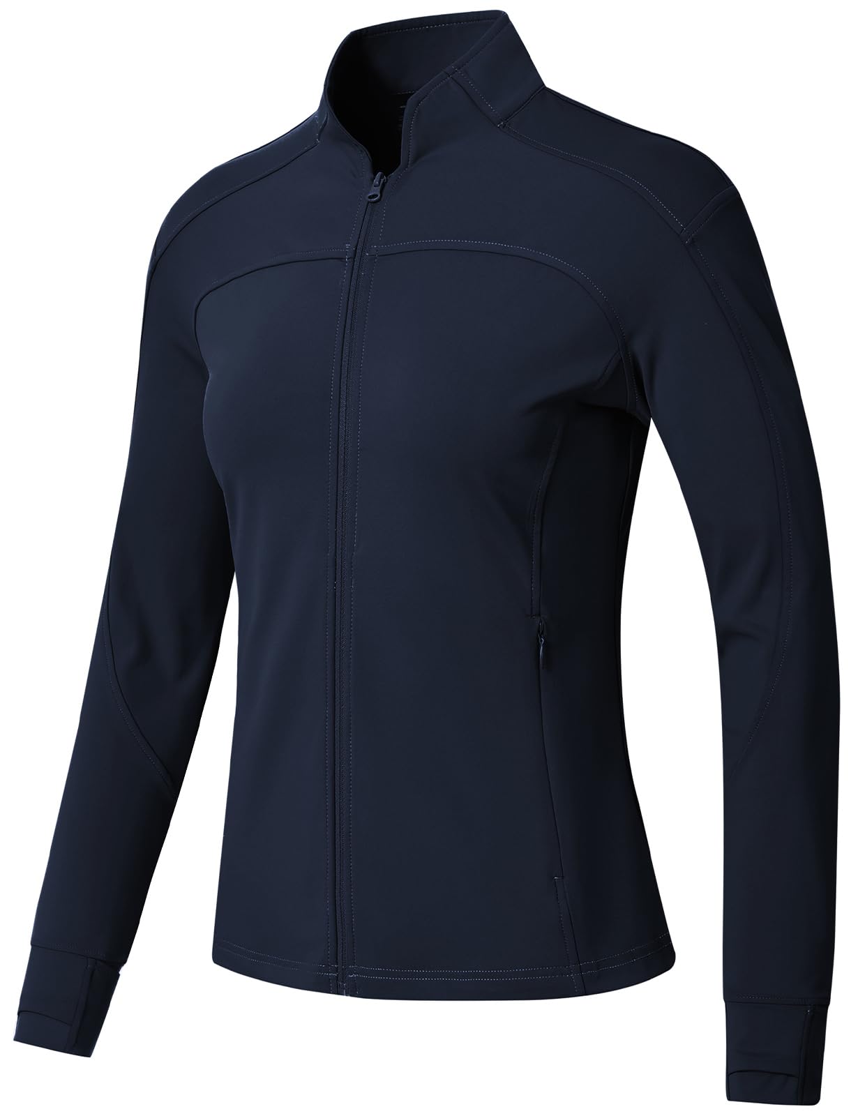 BGOWATU Women's Workout Jacket Lightweight Zip up Running Athletic Jackets with Thumb Holes