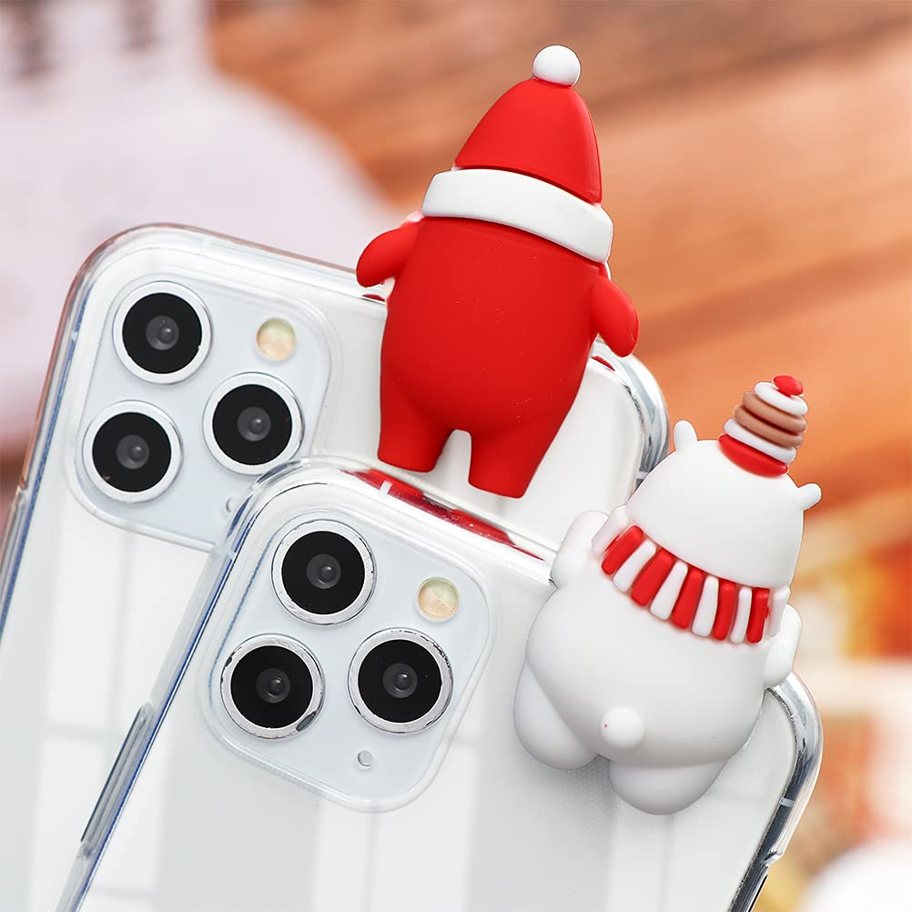 Yoedge Cover Natale Per Xiaomi Mi 11 Lite 4G/5G - Silicone TPU Trasparente Con Disegno 3D Babbo Natale, Antiurto
