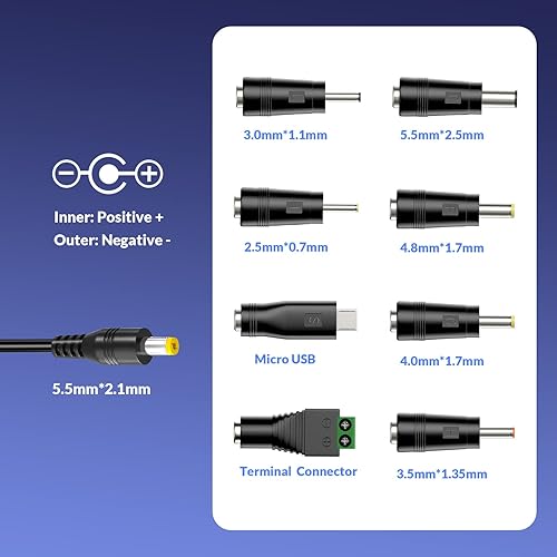 Miniatura 2 de Adaptador universal de CA de 41 W, 6 V, 9 V, 12 V, 2 A, máximo, 15 V, 18 V, 20 V, 24 V, 1,5 A, fuente de alimentación máxima con puerto USB de 5 V 1