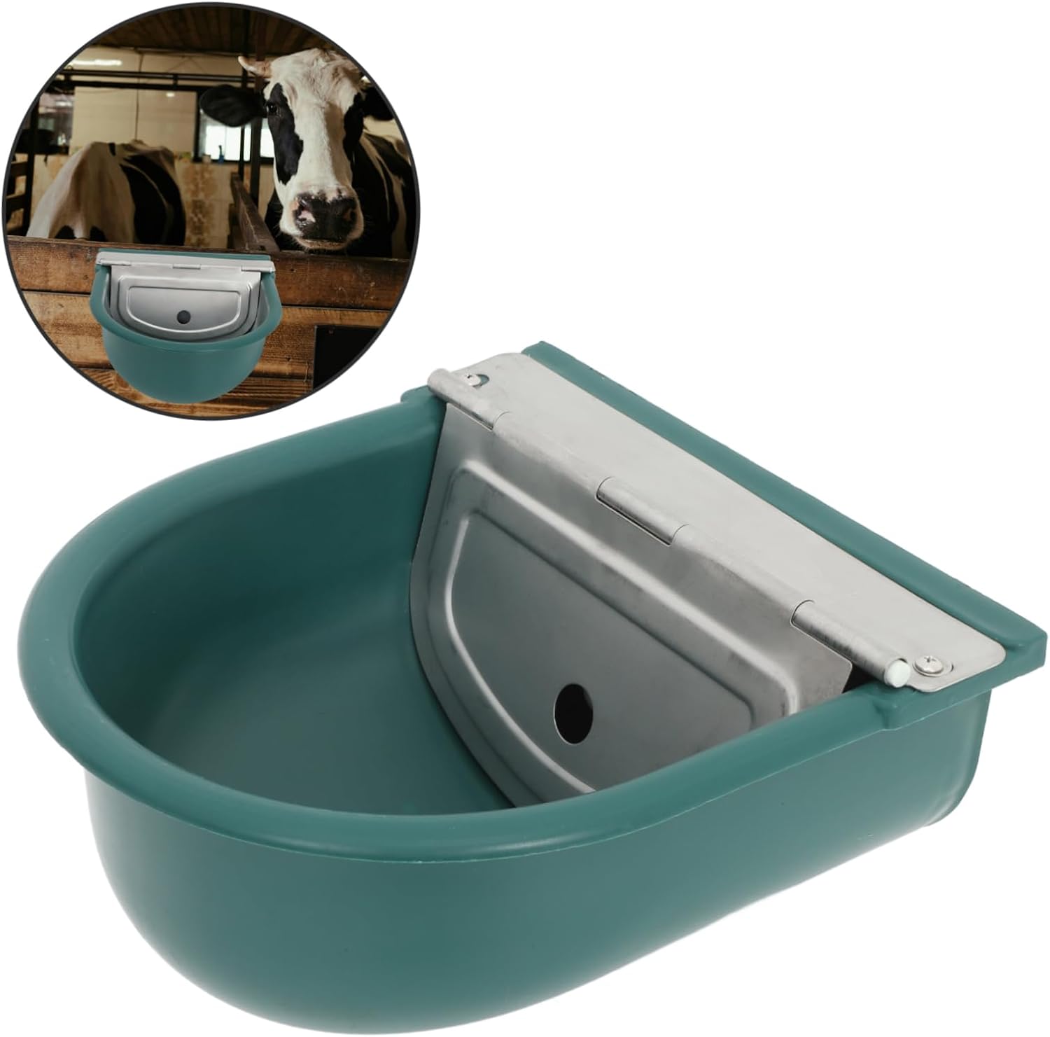 Happyyami Automatic Water Bowl for Livestock Cattle Horse Sheep Outdoor Farm Animal Waterer Heavy Duty Plastic Bowl Cover Refillable Dog Water