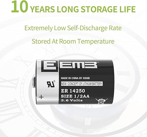 Miniatura 8 de 4X EEMB ER14250 - Batería de litio no recargable de 36 V Li-SOCL 12 AA tamaño 1200 mAh de alta capacidad certificada UL de un solo uso 36 V batería