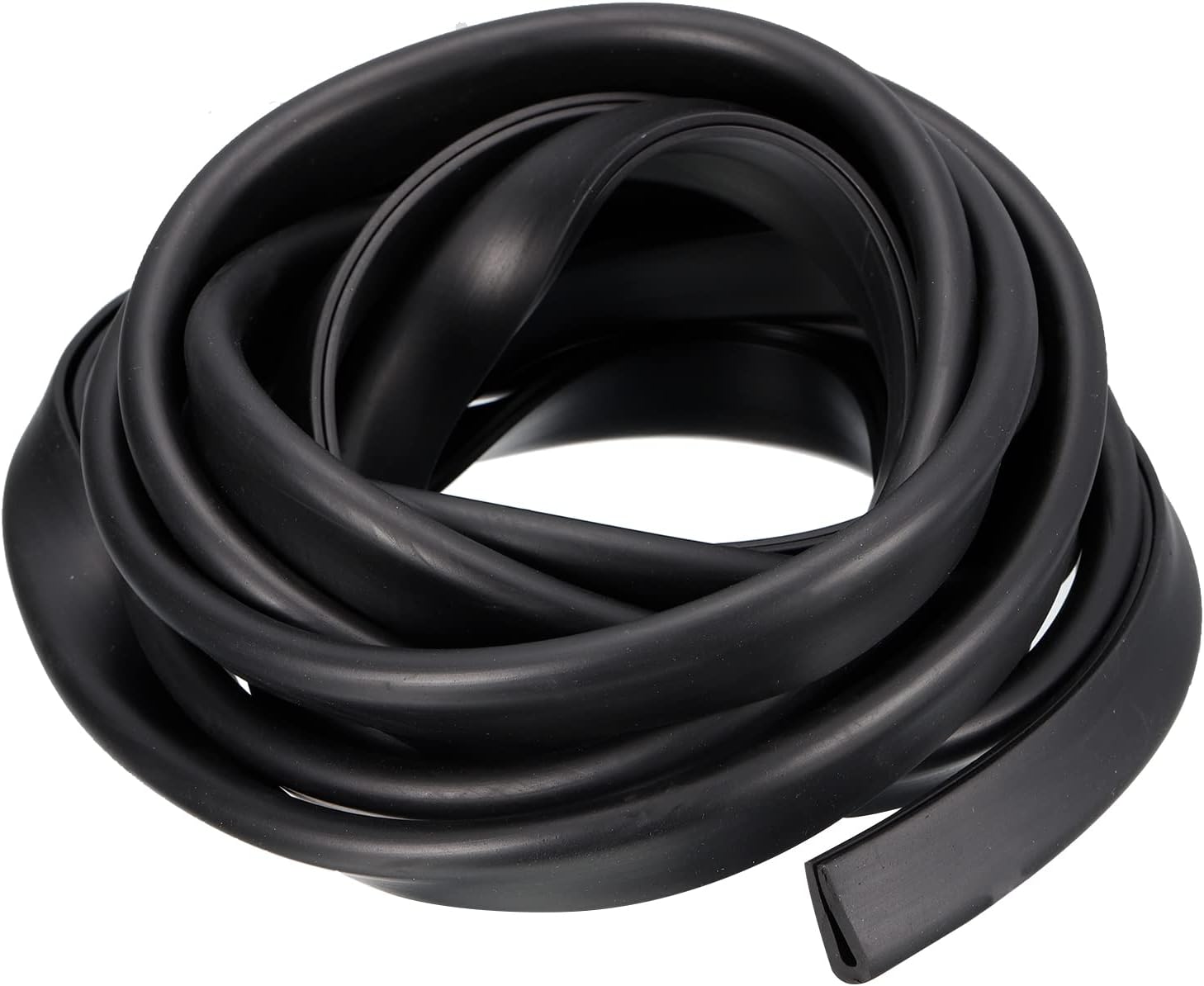 uxcell U Channel Edge Trim, 11.5ft Length Rubber Guard Seal Strip Edge Protector Fit for 2.5-3mm Edge, (5/16" W x 23/32" H) Black