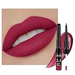 evpct 1Pcs Deep Cranberry Red Matte Lip Liner and Liquid Lipstick Stain Makeup Set for Women, Red Long Lasting Smudge Proof Lipstick labiales matte mate larga duracion listip 24 hours originales, 39