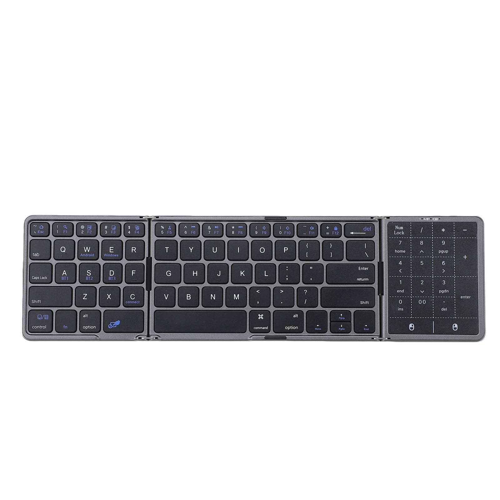 Clavier Bluetooth à trois volets avec touches pleine taille et pavé tactile intégré - 8