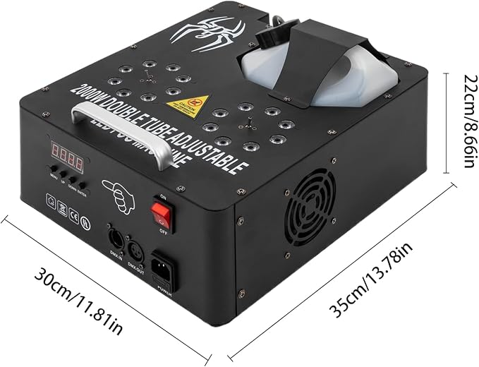 Máquina de humo 2000W con luces LED y control remoto miniatura 2