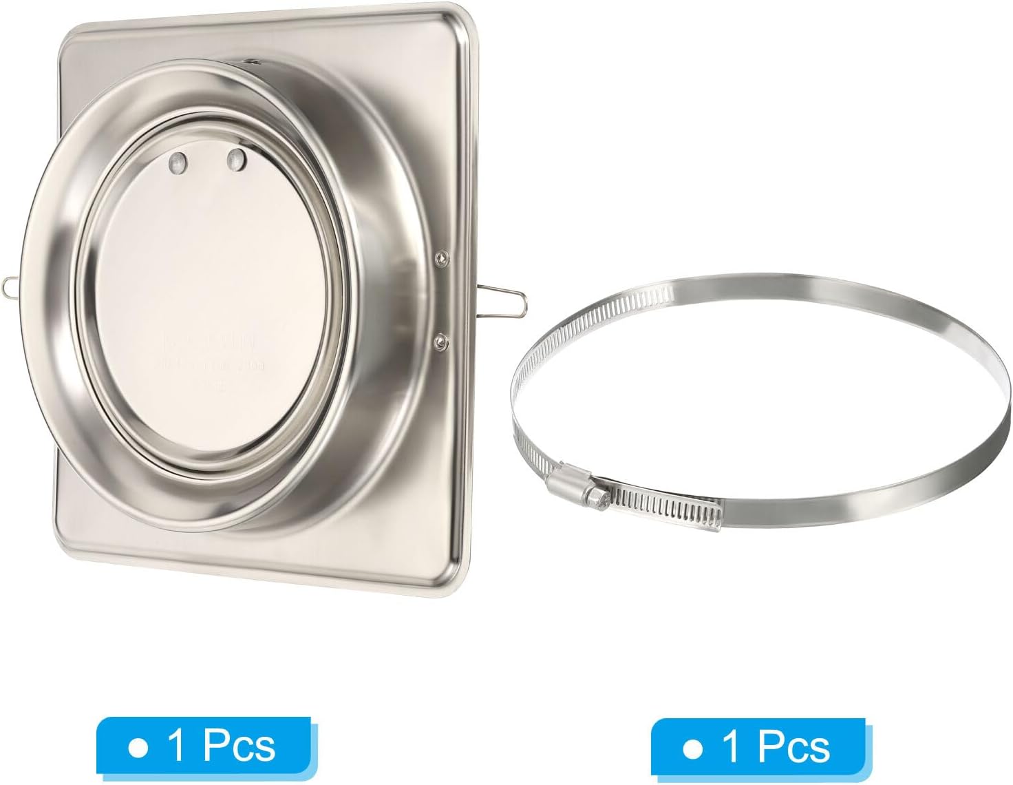 1 Set 6.3" Stainless Steel Backdraft Damper with Ducting Hose Clamp YENCC558