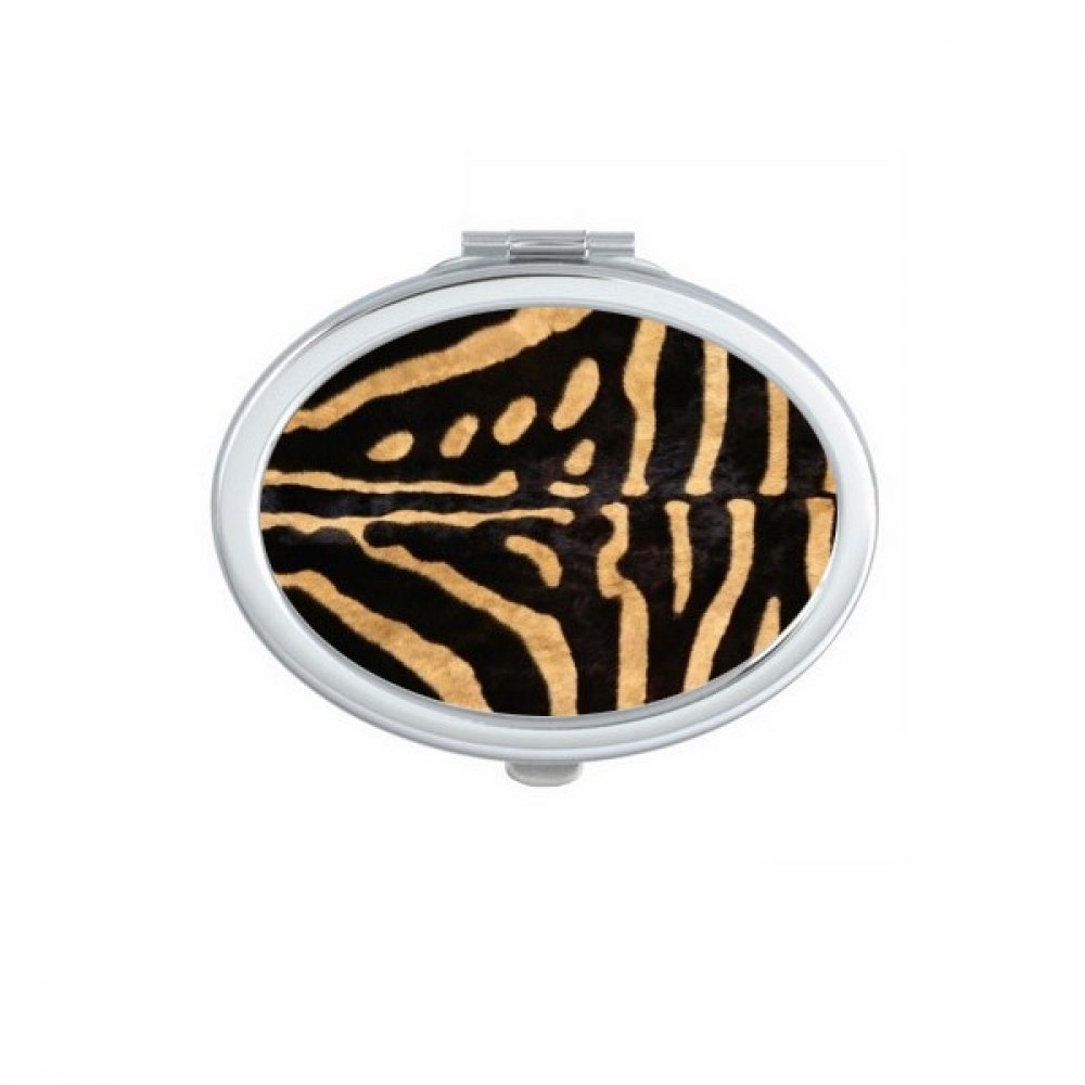 Miroir de poche portable ovale compact maquillage design abstrait
