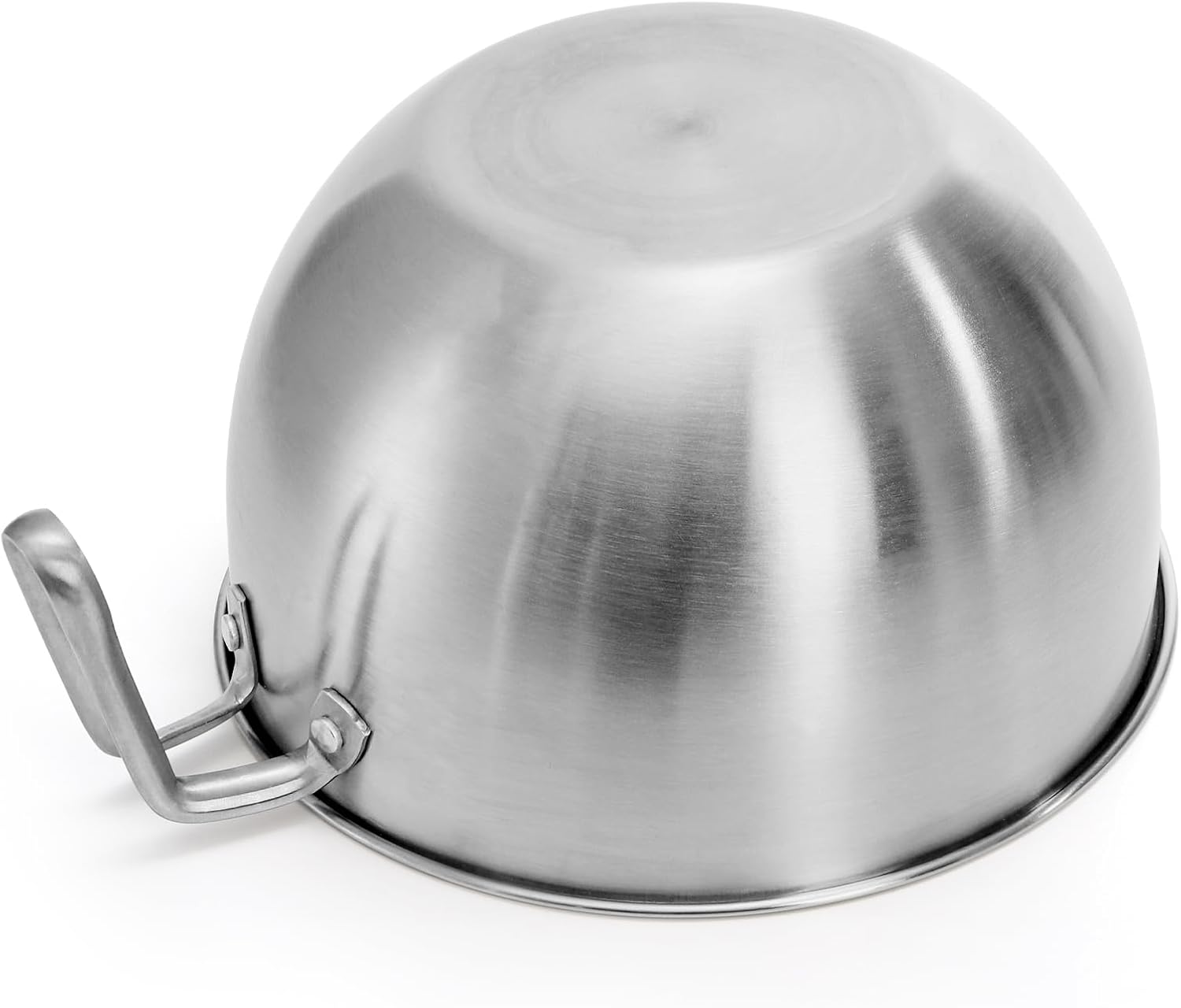 Suwimut 3 Pieces 304 Stainless Steel Mixing Bowls, 1.3/2.1/2.6 Quart Mixing Bowl Set with Handle, Pour Spouts & Measurement Marks, Metal Nesting Bowls with Silicone Spatula for Baking Cooking