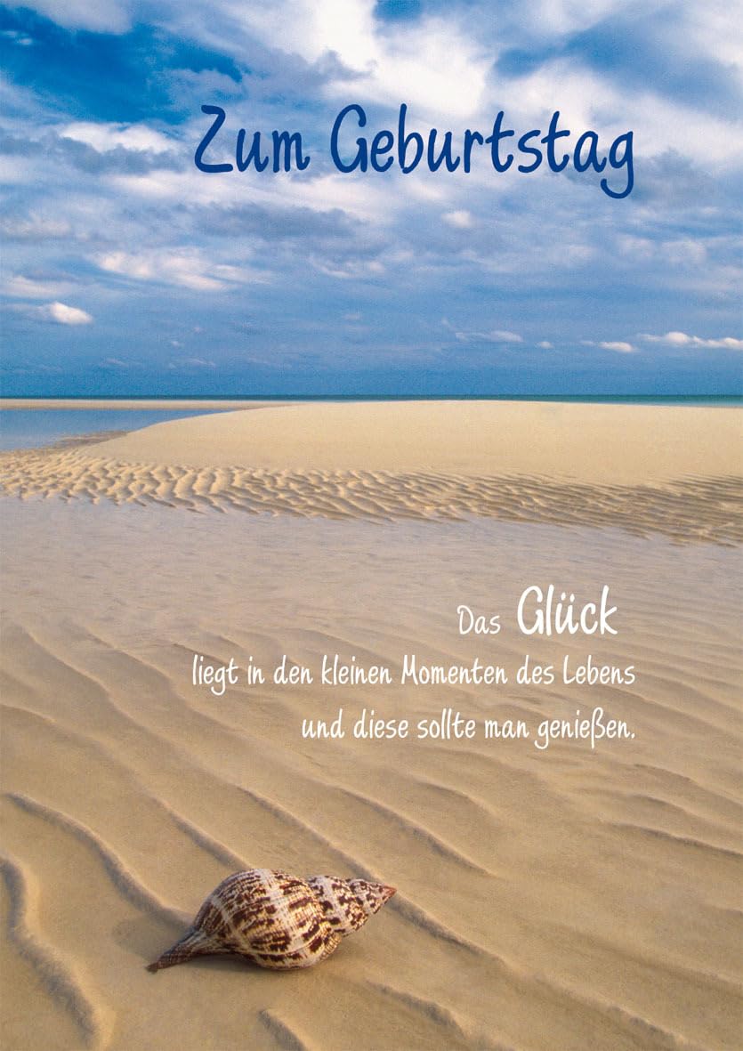 BSB 510526-2 Greeting Card, Birthday Card, Beach, A4 Size "Sand Beach"